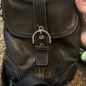 leather coach cross body